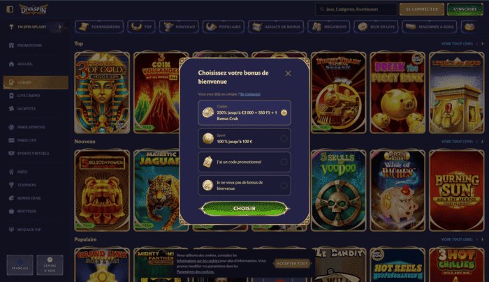 Découvrez l’Expérience Complexe du Divaspin Casino en Ligne Français